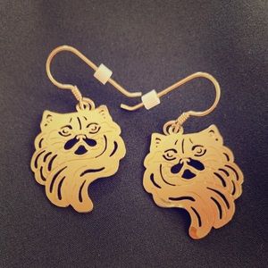 Wild Bryde Long Haired Cat Dangle Earrings